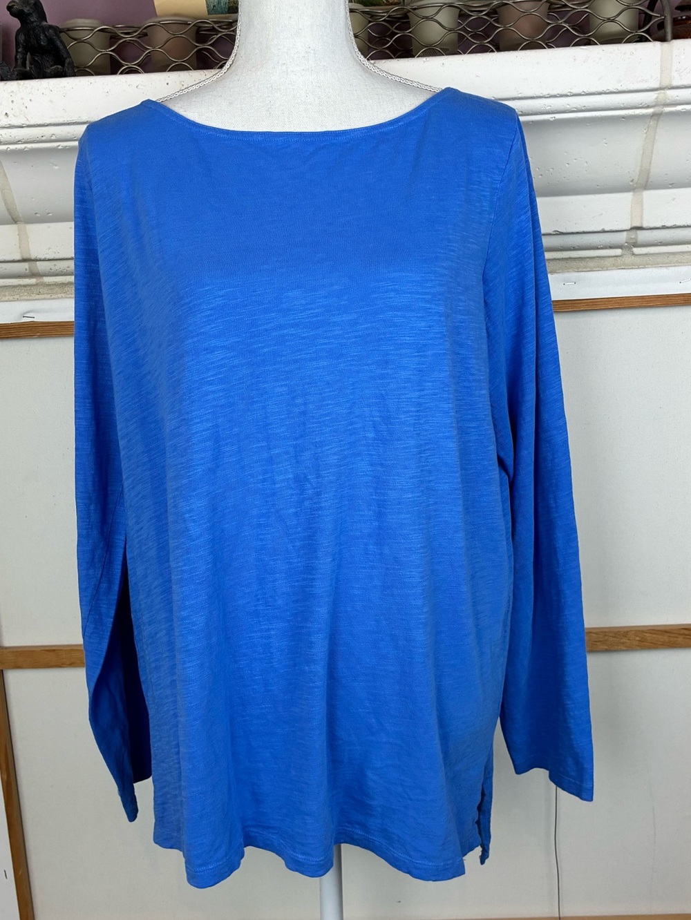 Eileen Fisher Organic Cotton  Long-Sleeved Top w/ side vents oversized